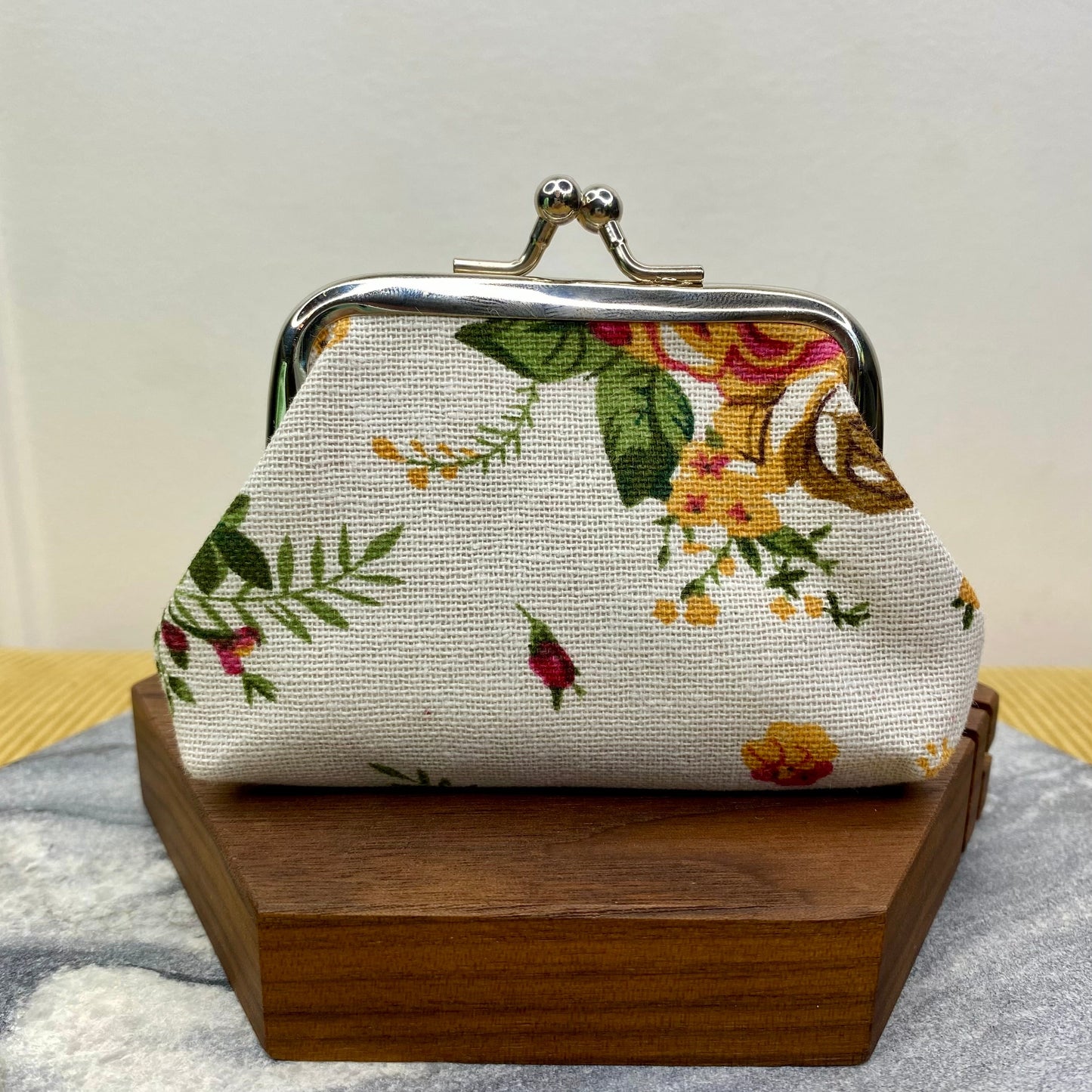 Clamshell Coin Purse Wallet (Smaller) - Floral