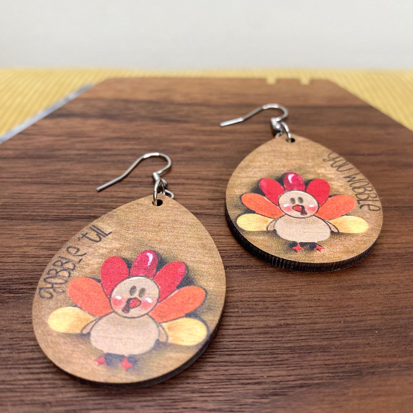 Wooden Dangle Earrings - Fall - Wobble