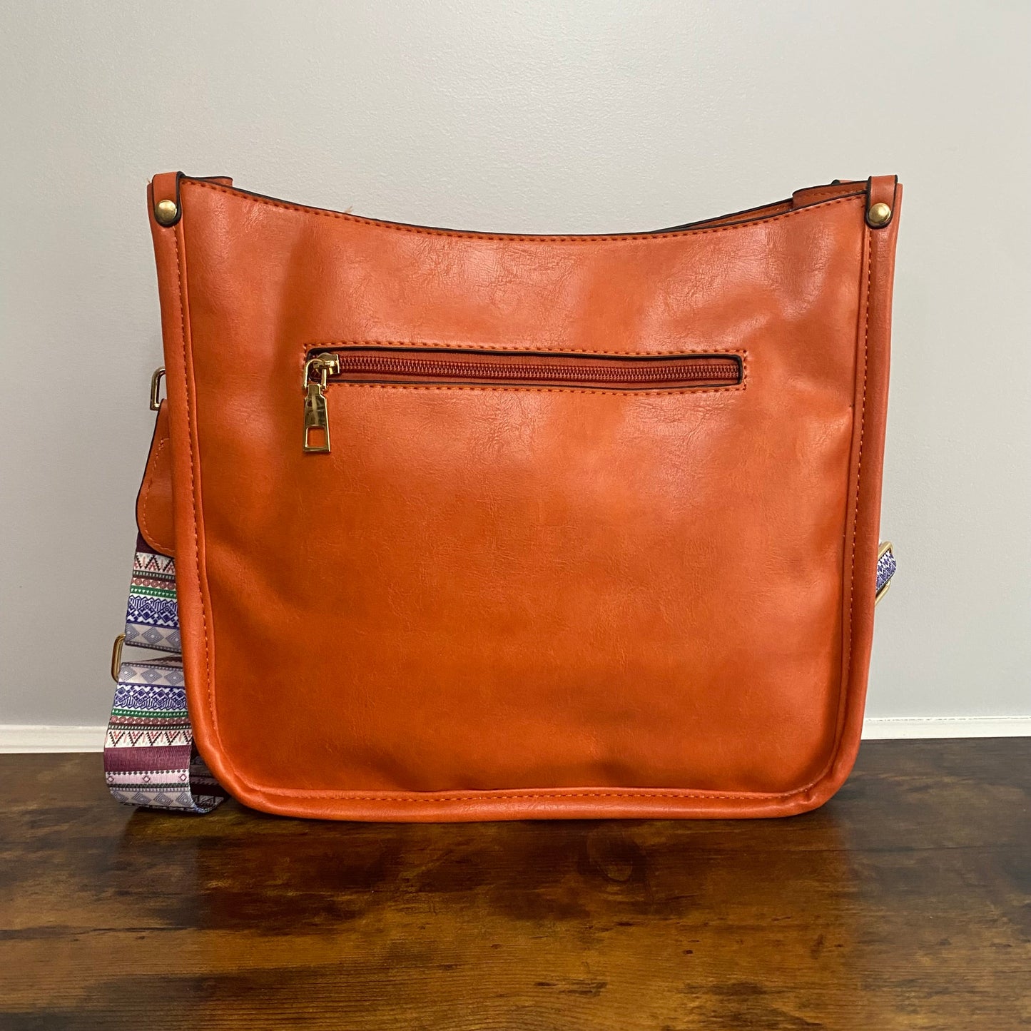 Aubree Crossbody Purse - Orange Camel